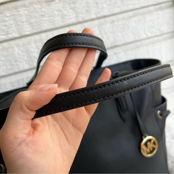 MICHAEL KORS Black XL Voyager Laptop Work Jet Set Tote Raven Selma Handbag - Picture 3 of 12